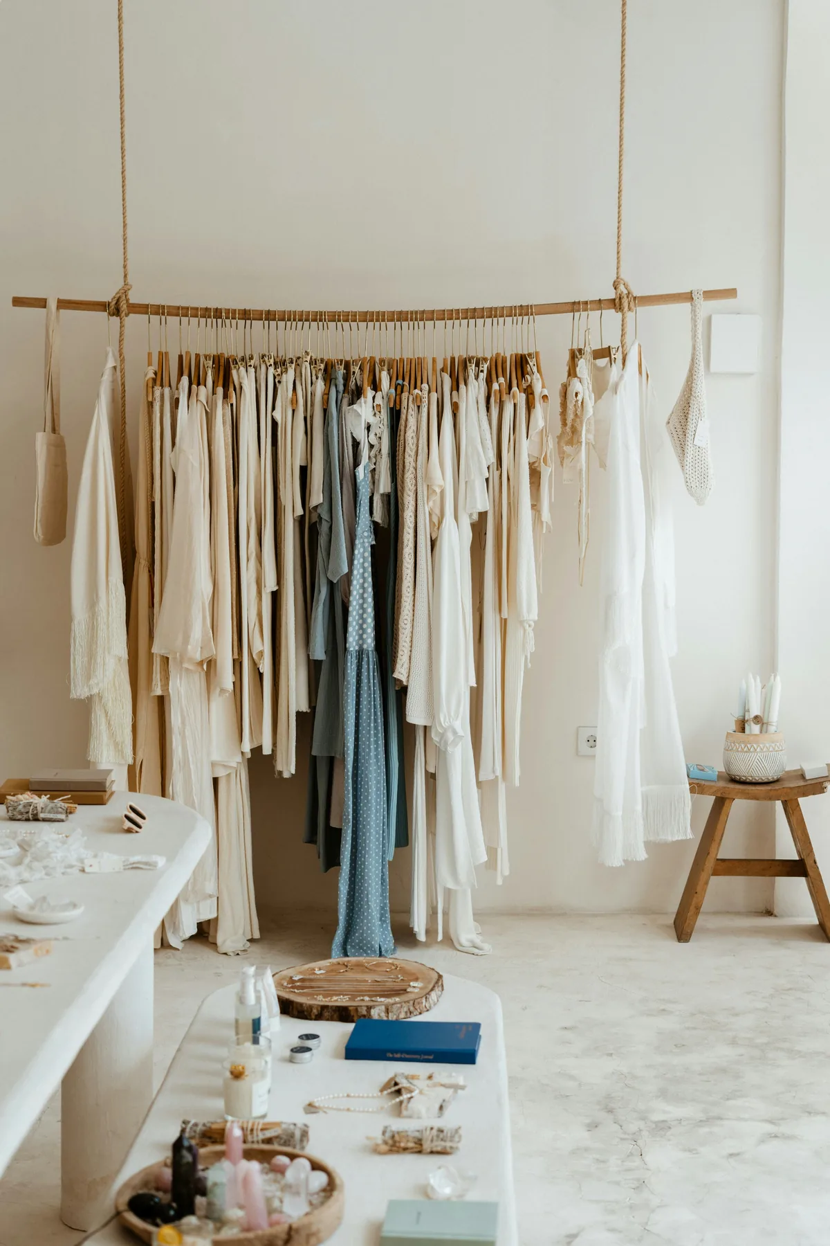 Bright and carefully arranged clothing boutique interior